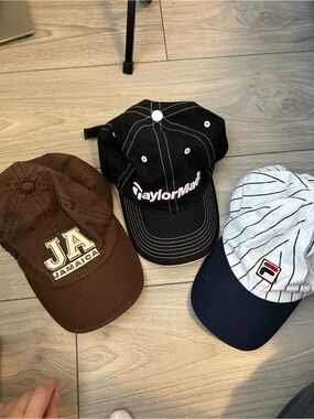 TaylorMade Black Kids Cap with White Stitching